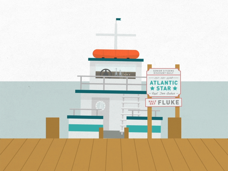 The Atlantic Star boat gif illustration retro animation illustrator loop ship ocean water
