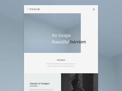 Touie design interior design one page responsive touie ui ux web website