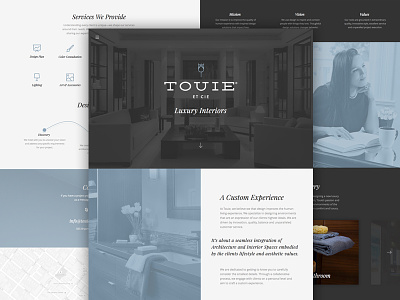 Touie Et Cie- Luxury Interiors mobile one page parallax portfolio responsive web design
