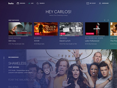 Streaming Video Homepage density homepage nightmode productdesign webdesign