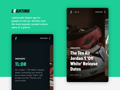 Digest News App app concept design ios minimal mobile news pop culture popular sketch sneakers ui