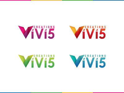 logo for vivi5 creations branding colorful logo startup vivify
