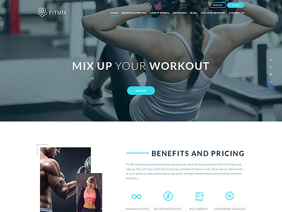 Fitmix clean design exercise fitness fitness app modern design uiux user interface design web app web design web ui white space workout