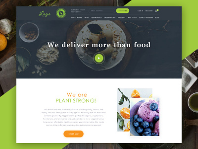 Vegan Meal Delivery Website clean colorful food food delivery service modern ui vegen vegetarian website website design