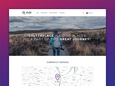 Shuttrplace web app landing page