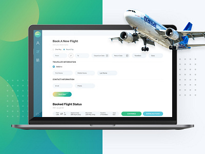 Flight booking dashboard for a corporate event