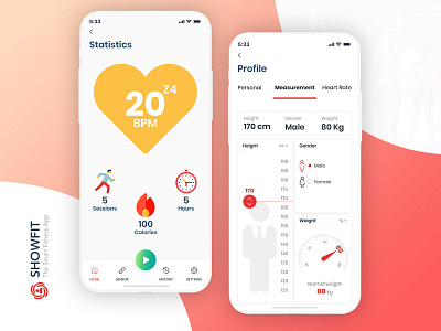 Fitness app UI/UX design