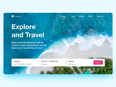 Travel Website beach tourism ui