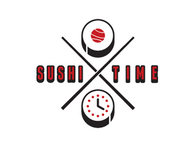 Sushi Time chopsticks clock red sushi