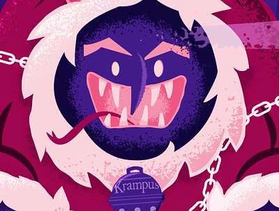 Krampus Crisp bell chains christmas festive halloween holidays illustration krampus monster ornament pie