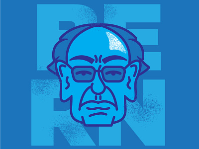 Wicked Bern bern blue glasses illustration politician politics president sanders vector illustrator icon linear vermont
