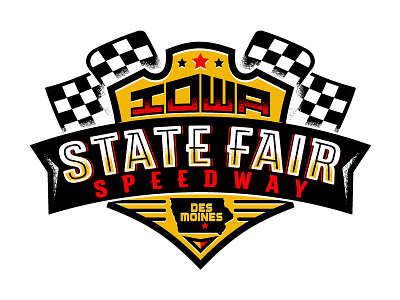 Iowa State Fair Speedway Logo badge car fair flag iowa logo race racing speed speedway stars state