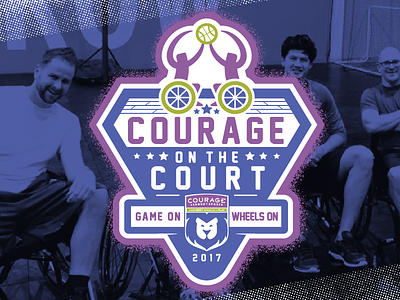 Courage on the Court adaptive badge ball basketball chair courage court game sports wheelchair