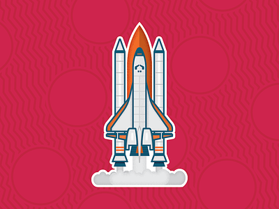 Blast Off enamel pin flying illustration liftoff nasa orange outer space outerspace red rocket rocket launch shuttle space space force space shuttle sticker take off