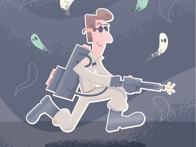 Doe. Ray. Egon! cartoon cartoon character character character creation ghost ghostbuster ghostbusters ghostly ghosts halloween illustration movies proton proton pack texture