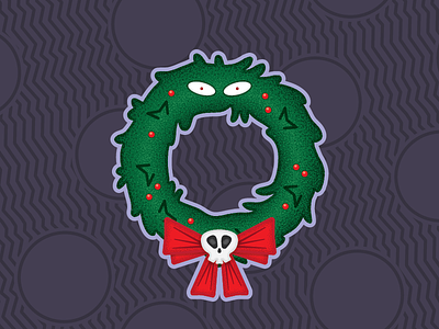 Making Christmas berries burton decor decoration design disney halloween illustration logo monster nightmare nightmare before christmas retro skull wreath