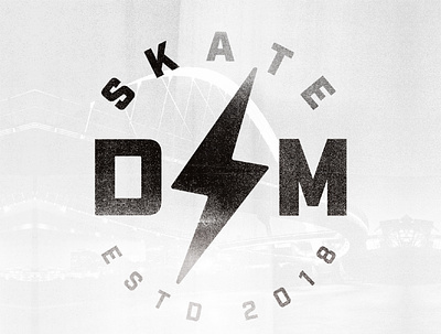 Skate Des Moines distressed lightning lightning bolt photocopy skateboard skateboarder skater