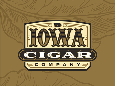 Iowa Cigar Co. branding cigar cigars company gold iowa monogram sign signage yellow