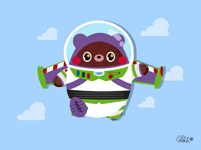 「Hi, Buzz」 2dart buzz buzzlightyear character cute disney drawing illustration illustrator pixar toystory toystory4 vector