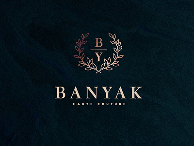 BANYAK HAUTE COUTURE LOGO beauty botanical brand branding clothing clothing brand couture fashion feminine logo logomark luxurious moroccan nature organic style traditional