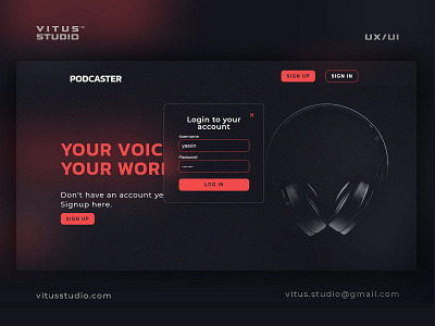 Podcaster | Podcast Platform UI/UX Web App app app design dark mode graphic design log in mobile app music podcast podcaster sign in ui ui designer user experience user interface ux ux designer uxui web app web design web inspiration