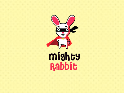 Mighty Rabbit hero illustration kids logo rabbit superhero