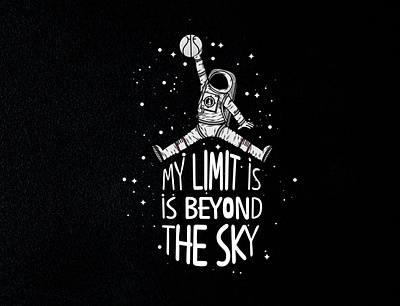 My limit is beyond the sky apparel astronaut basketball design illustration moon space sport stars tshirt tshirt design vector