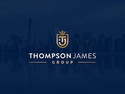 Thompson James brand branding building business crown design elegance elegant finance financial gold logo logotype luxury luxury logo realestate