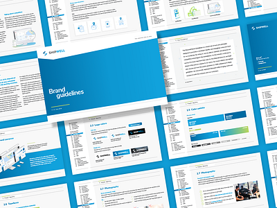 Shipwell Brand Guidelines brand identity brand strategy branding clean color palette corporate identity design design icon identity illustration logo minimal startup branding startup marketing tech startup typography visual identity design web