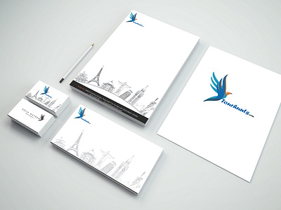 Tourhunts - Travel Agency Branding brand identity branding branding design graphic design illustrator logo design photoshop