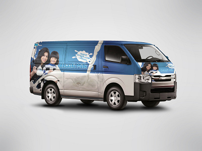 Alsaafi Milk Van Graphics brand identity photoshop sticker vehicle graphics