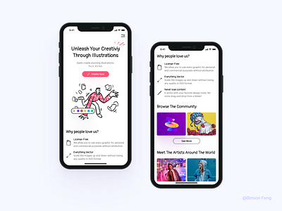 Mobile App Landing Screens