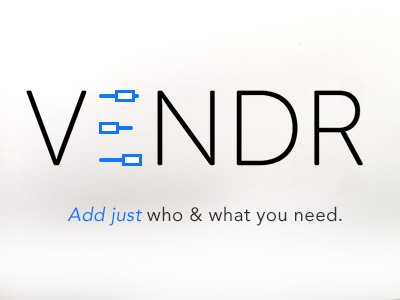 VENDR Add just who & what you need app brand logo