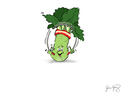 Celery Jumpin' Rope celery food illustration jump rope