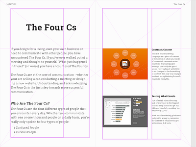 Testing Facing Pages w/ Content for MVUX book design grid mvux print wepiphany books