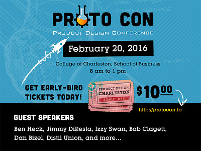 A Hi–Tech Creative Conference in the Lowcountry. charleston conference email flyer industrial design maker protocon