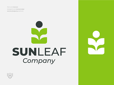 Sun Leaf Logo Design art