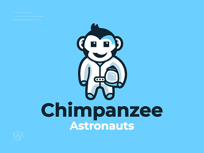 Chimpanzee Astronaut Logo Design art