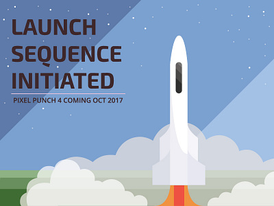 Lift-Off illustration pixel punch space rocket
