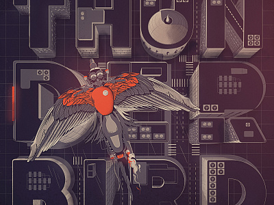 City Ride - Thunderbird design flat illustration graphicdesign illustration moto motorcycle t shirt art typography vector