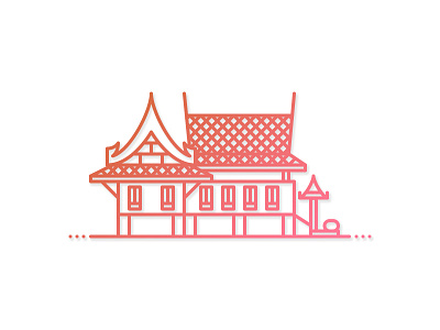 Thai Architecture architecture design drawing graphic house illustration line art visual