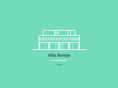 Villa Savoye architecture design graphic icon illustration modernism visual