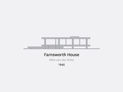 Farnsworth House architecture design drawing graphic icon illustration modernism visual