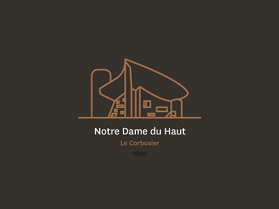 Notre Dame du Haut architecture design graphic icon illustration modernism visual