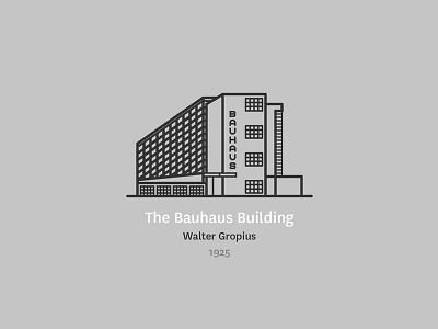 The Bauhaus Building in Dessau architecture design graphic icon illustration visual
