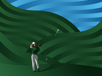 Perfect Drive fairway golf golf ball golf club golfer golfing illustration illustrator vector