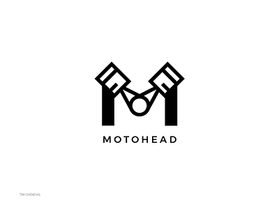 Motohead - letter mark brand branding car design engine illustration logo mark motohead motorcycle piston