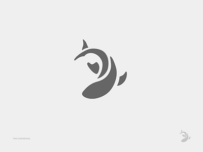 Fish animal fish logo minimal negative space vector
