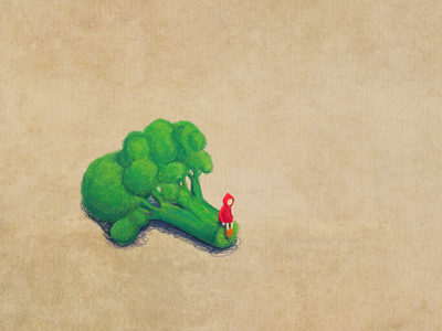 Broccoli lover broccoli card craft girl illustration paper