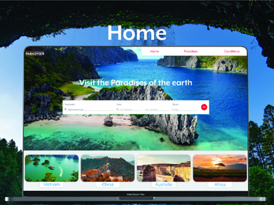 Travel website landing page design ux ui